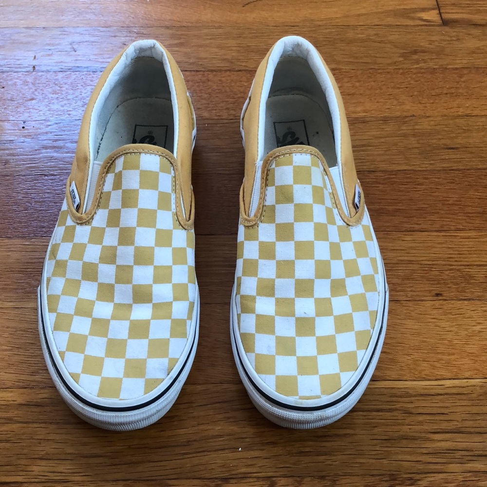 Vans Yellow Checkered Slip-Ons